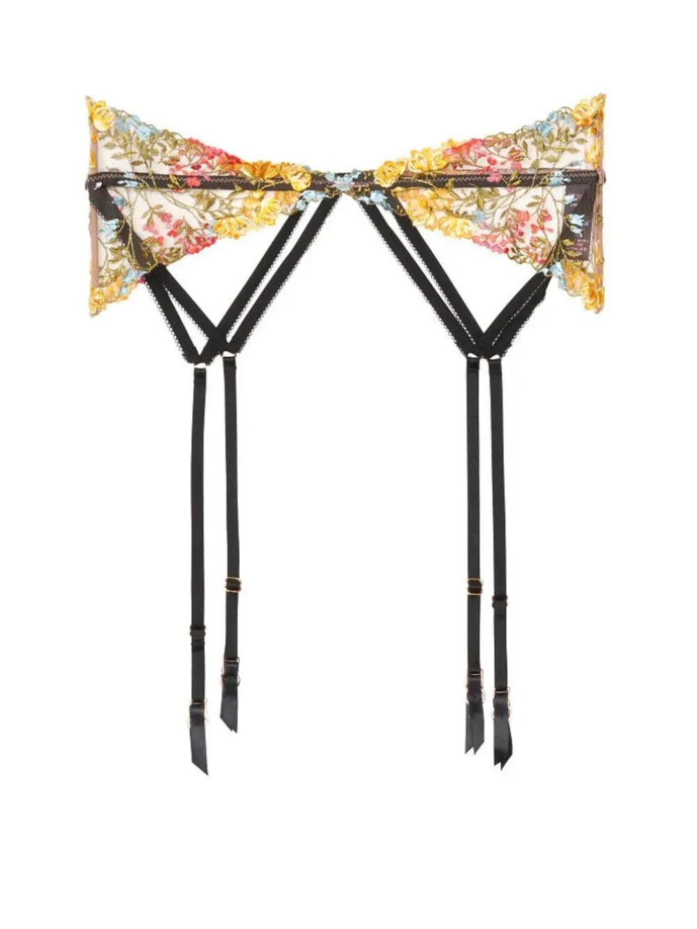 Victoria's Secret Dream Angels Garter Belt Floral Embroidered Lace Size M/L